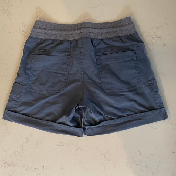 Columbia Pilsner Peak Pull On Cuffed Cargo Poly Nylon Shorts Noctural Blue Sz M - Picture 7 of 10